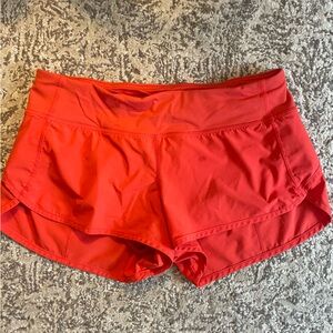 Lululemon Vibrant Red/orange Athletic Shorts
